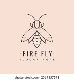 firefly animal minimal willdlife beauty latern yellow light nature forest logo design vector graphic illustration