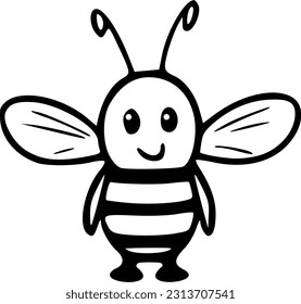 Firefly cartoon black outlines vector illustration