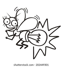 firefly , coloring book, vector icon