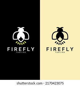 Firefly mit E-Glühlampen Logo Symbol Design Vorlage