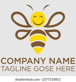 Firefly With Electric Light Bulb Lamp Logo Design Vector Image, Bee logo design. Natural Bee logo. Hunny. Bee vector logo. Creative design. Flying. Business hunny. Bird. Animale. Unique,simple animal.