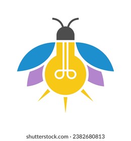 Firefly, fireflies logo design illustration