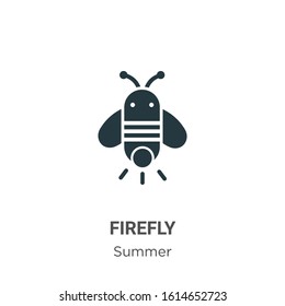 Firefly glyph icon vector on white background. Flat vector firefly icon symbol sign from modern summer collection for mobile concept and web apps design.