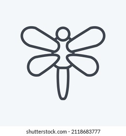 Firefly Icon in trendy line style isolated on soft blue background