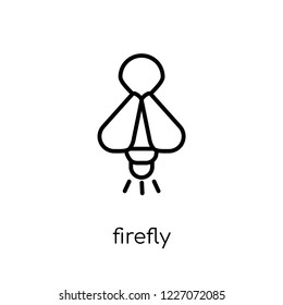 Firefly icon. Trendy modern flat linear vector Firefly icon on white background from thin line animals collection, editable outline stroke vector illustration