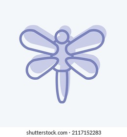 Firefly-Symbol im trendigen 2-Tönungsstil einzeln auf hellblauem Hintergrund
