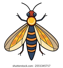 Firefly insect flat vector illustration on a white background