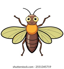 Firefly insect flat vector illustration on a white background