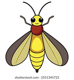 Firefly insect flat vector illustration on a white background