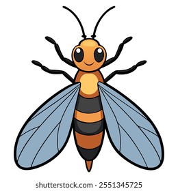 Firefly insect flat vector illustration on a white background