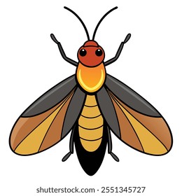 Firefly insect flat vector illustration on a white background