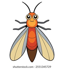 Firefly insect flat vector illustration on a white background