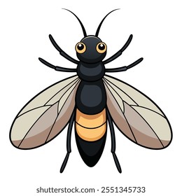 Firefly insect flat vector illustration on a white background