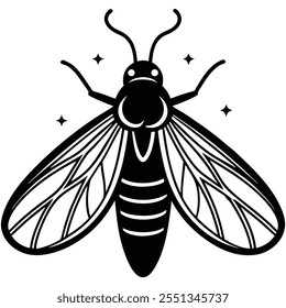 Firefly insect flat vector illustration on a white background