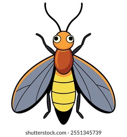 Firefly insect flat vector illustration on a white background