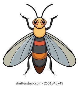 Firefly insect flat vector illustration on a white background