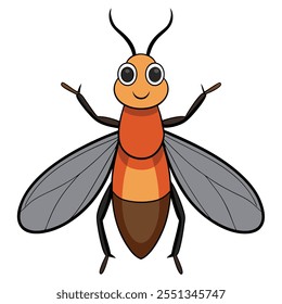 Firefly insect flat vector illustration on a white background