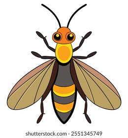 Firefly insect flat vector illustration on a white background