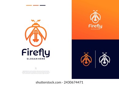 Firefly and lamp idea modern logo design inspiration