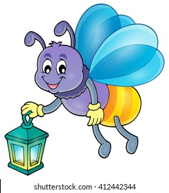 Firefly with lantern theme image 1 - eps10 vector illustration.