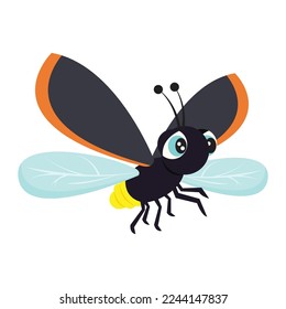 Firefly Lightning Bug Glow Worm isolated vector illustration graphic