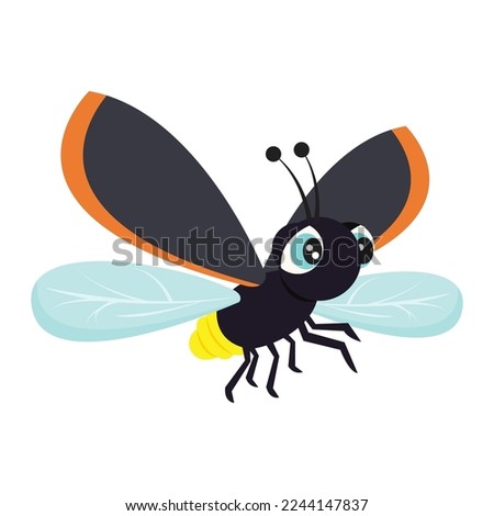 Firefly Lightning Bug Glow Worm isolated vector illustration graphic