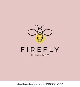 firefly line art minimalist logo vector design