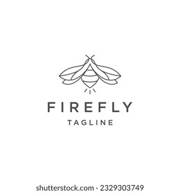 Firefly line logo icon design template flat vector