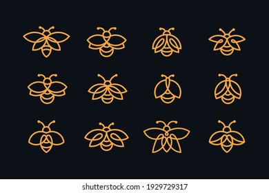 Firefly logo collection with line art style