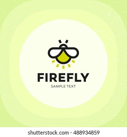 Firefly Logo design template. Vector insect logotype, sign and symbol. Lighting bug icon