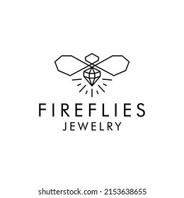 firefly logo with diamond suitable for jewelry business