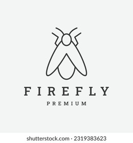 Plantilla de diseño de iconos con logotipo de luciérnagas. Vector plano moderno y minimalista