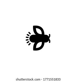 firefly logo icon. Vector insect logotype, sign and symbol. Lighting bug icon.