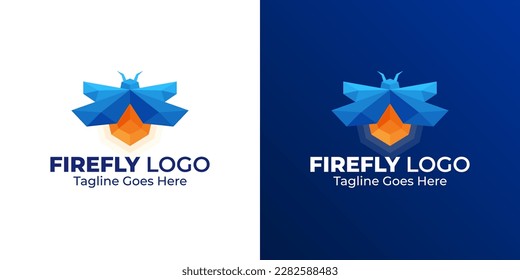 Firefly Low Poly Logo Design. Polygonales Design. Geometrisches Design. Modernes Logo