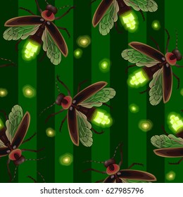 Firefly seamless vector pattern