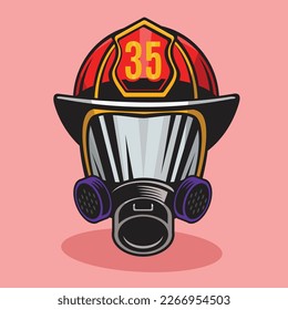 Fireguard helmet Icon. Vector Illustration.