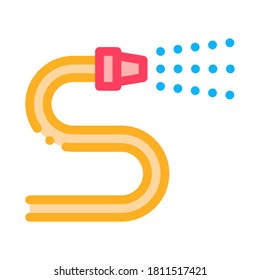 Firehose Water Spray Icon Vector. Outline Firehose Water Spray Sign. Isolated Contour Symbol Illustration