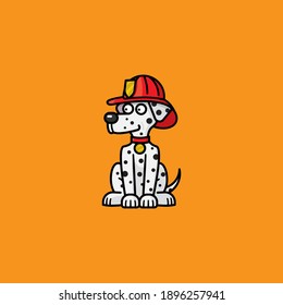 Firehouse Dalmatian Dog Cartoon Character Vector Illustration For Pet Fire Safety Day On July 15