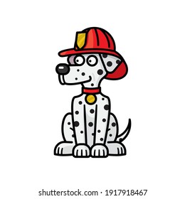 Firehouse Dalmatian Dog Cartoon Character Isolated Vector Illustration For Pet Fire Safety Day On July 15