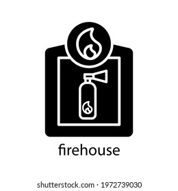 Firehouse icon. Editable stroke. Design template vector