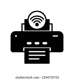 Fireless printer icon in black solid style
