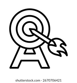Elemento de icono de objetivo encendido por fuego para diseño