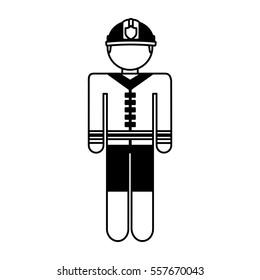 fireman avatar character icon vector illustration design