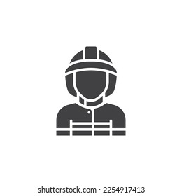 Fireman avatar glyph icon. linear style sign for mobile concept and web design.