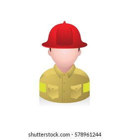 Fireman avatar icon in colors.