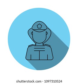 Fireman avatar icon. Elements of avatar in flat blue colored icon. Premium quality graphic design icon. Simple icon for websites, web design, mobile app, info graphics on white background