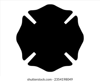 Fireman badge silhouette vector art