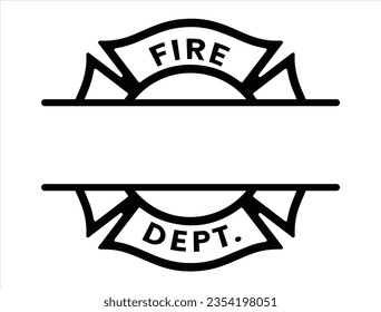 Fireman badge silhouette vector art