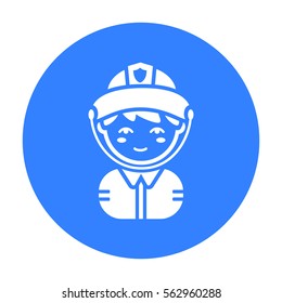Fireman black icon. Illustration for web and mobile design.