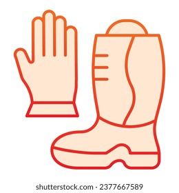 Icono de línea de guantes y botas de bombero. Pictograma de estilo de contorno del equipo de protección contra incendios sobre fondo blanco. Señales de extinción de incendios para concepto móvil y diseño web. Gráficos vectoriales